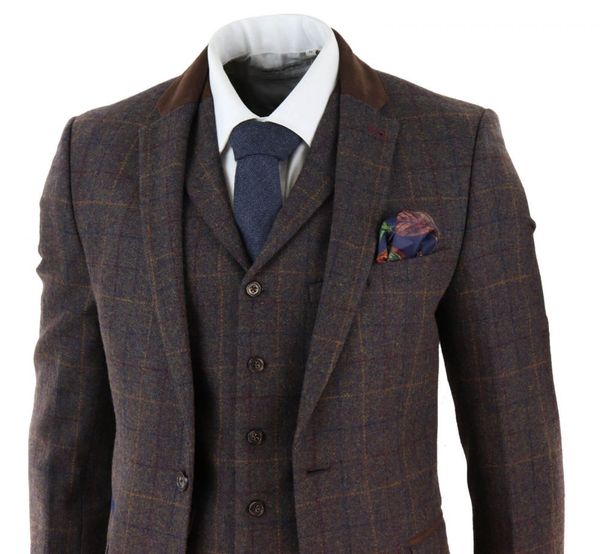 mens brown tweed check 3 piece suit peaky blinder classic tweed slim fit costume vintage suit jacket pants vest custom made wedding tuxedos, Black;gray
mens brown tweed check 3 piece suit peaky blinder classic tweed slim fit costume vintage suit jacket pants vest custom made wedding tuxedos, Black;gray
