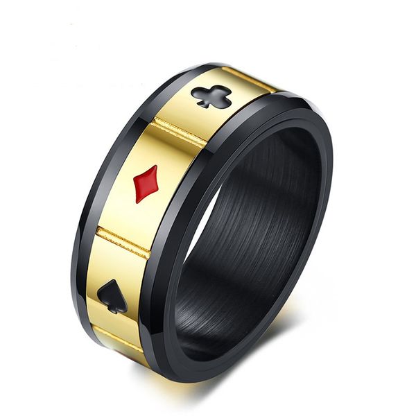 gold color fashion simple men's rings stainless steel poker color ring jewelry gift for boys men j410, Silver
gold color fashion simple men's rings stainless steel poker color ring jewelry gift for boys men j410, Silver