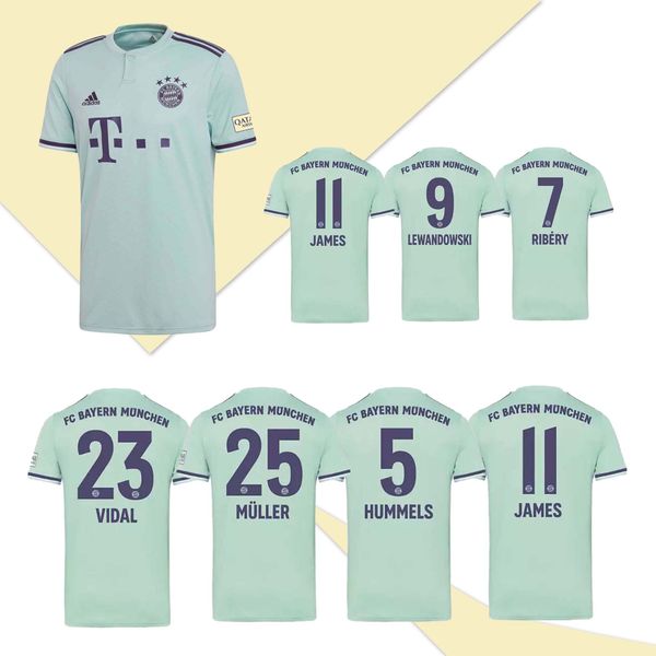 #25 MULLER away Soccer Jersey 18/19 away blue Soccer Shirt Customized #11 JAMES #9 LEWANDOWSKI Bayern Munich Football uniform
#25 MULLER away Soccer Jersey 18/19 away blue Soccer Shirt Customized #11 JAMES #9 LEWANDOWSKI Bayern Munich Football uniform