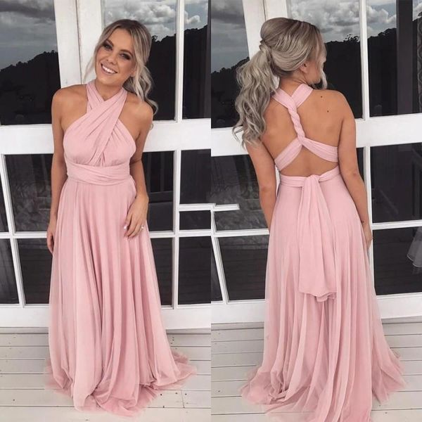 2020 chiffon bridesmaid dresses halter backless boho country wedding guest dresses customized maid of honor gowns, White;pink
2020 chiffon bridesmaid dresses halter backless boho country wedding guest dresses customized maid of honor gowns, White;pink