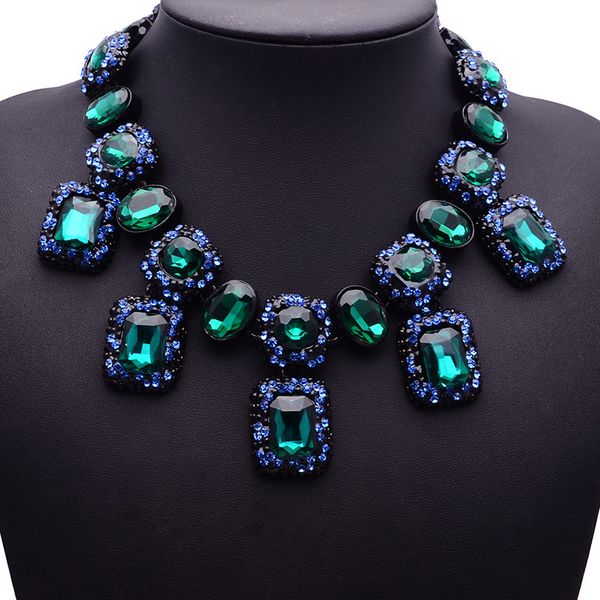 trendy women necklaces pendants link chain double layers big crystal choker necklace jewelry, Silver
trendy women necklaces pendants link chain double layers big crystal choker necklace jewelry, Silver