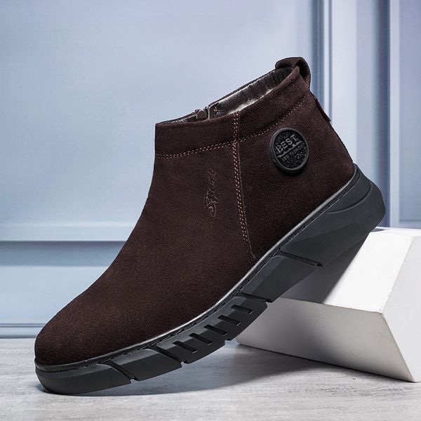 new arrival men leisure warm wool snow boots thicken fur winter boots genuine leather cotton shoes outdoor platform ankle botas, Black
new arrival men leisure warm wool snow boots thicken fur winter boots genuine leather cotton shoes outdoor platform ankle botas, Black