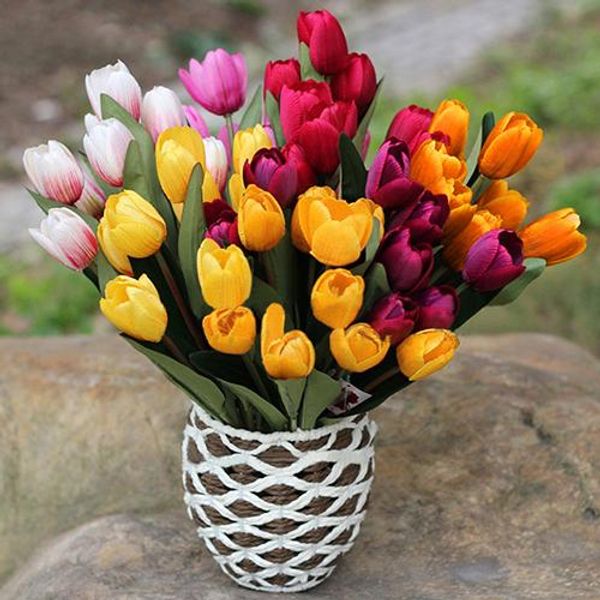 1 bouquet 9 heads simulation fake flower tulip artificial silk flower home office wedding party decor
1 bouquet 9 heads simulation fake flower tulip artificial silk flower home office wedding party decor