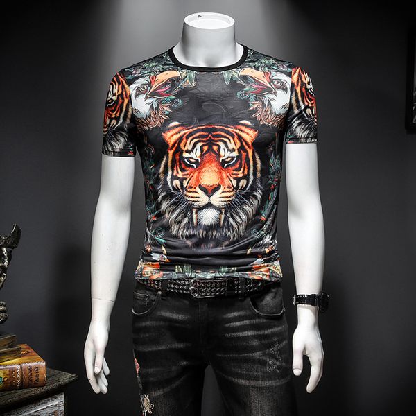 2020 new summer fashion short sleeve t-shirt tiger head print ice silk slim shirts o -neck cotton tee clothing plus size size m-4xl, White;black
2020 new summer fashion short sleeve t-shirt tiger head print ice silk slim shirts o -neck cotton tee clothing plus size size m-4xl, White;black