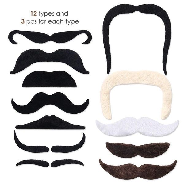 36 pack self adhesive fake mustaches novelty for new year's eve party supplies christmas decorations 
36 pack self adhesive fake mustaches novelty for new year's eve party supplies christmas decorations