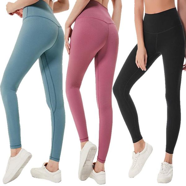 lu-32 solid color women yoga pants high waist sports gym wear leggings elastic fitness lady overall full tights workout, White;red
lu-32 solid color women yoga pants high waist sports gym wear leggings elastic fitness lady overall full tights workout, White;red