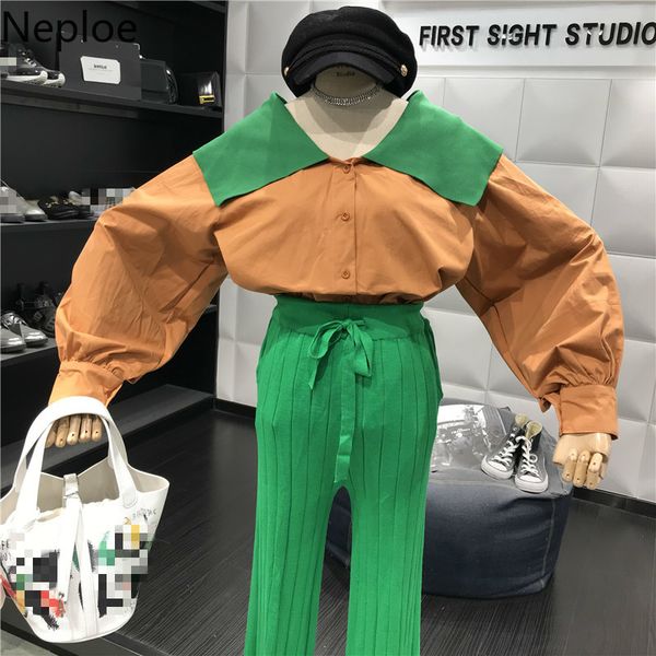 neploe large turn down collar contrast color patchwork blouse women loose lantern long sleeve button blusas casual spring shirt, White
neploe large turn down collar contrast color patchwork blouse women loose lantern long sleeve button blusas casual spring shirt, White