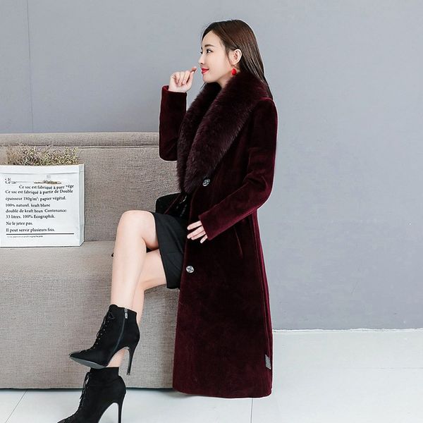 winter warm solid color faux fur cashmere outwear turn-down collar 2018 new women long sleeve medium length fur coat, Black
winter warm solid color faux fur cashmere outwear turn-down collar 2018 new women long sleeve medium length fur coat, Black