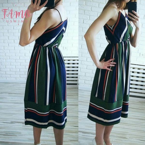 multi striped dress cap sleeve 2019 elastic waist spaghetti strap midi vestidos mujer boho beach dress women summer sundress, Black;gray
multi striped dress cap sleeve 2019 elastic waist spaghetti strap midi vestidos mujer boho beach dress women summer sundress, Black;gray