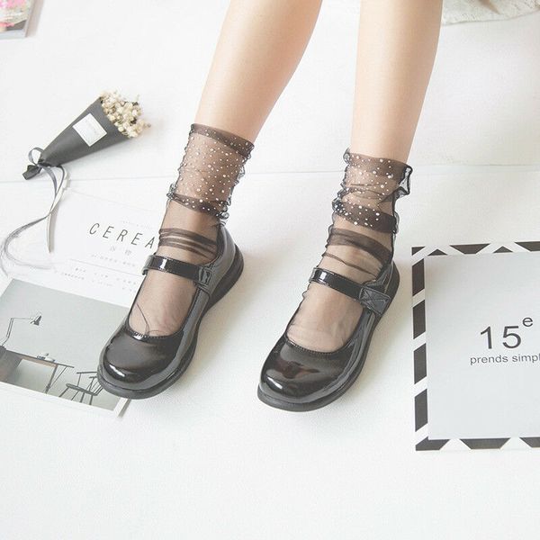 women transparent breathable silver beads shiny thin elastic mesh ankle socks, Black;white
women transparent breathable silver beads shiny thin elastic mesh ankle socks, Black;white
