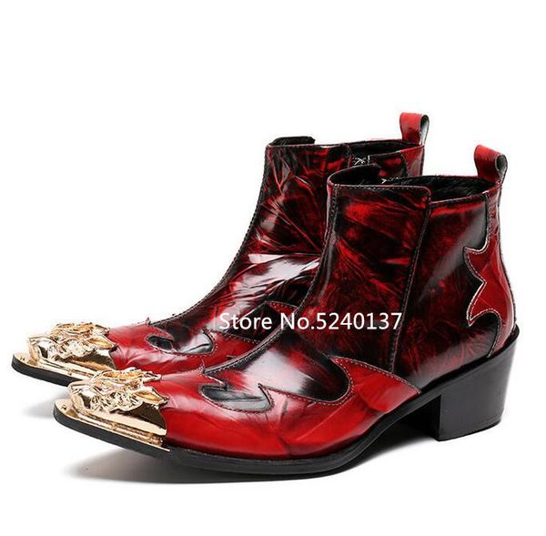 metal toe red men ankle boots 2019 new item side zip chunky heel nightclub fashion short boots men, Black
metal toe red men ankle boots 2019 new item side zip chunky heel nightclub fashion short boots men, Black