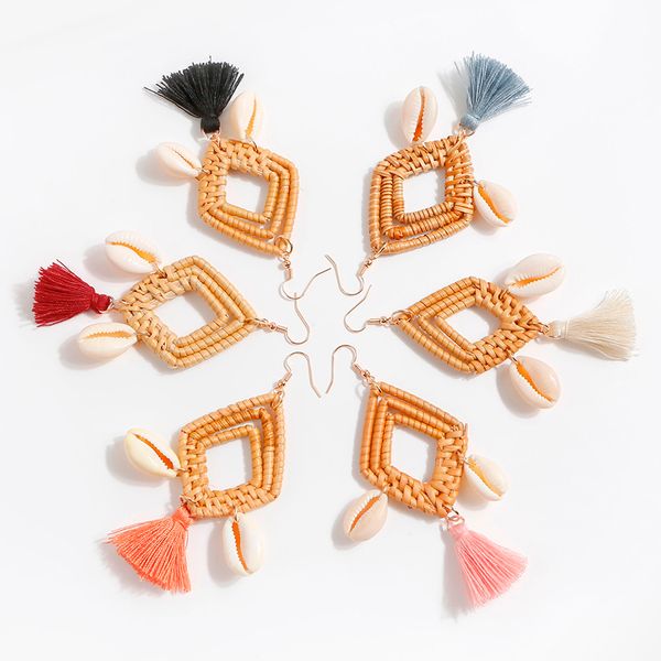otoky earrings 2019 women's earring bohemian rattan handmade tassel shell geometric square jewelry earrings for women 19may22, Silver
otoky earrings 2019 women's earring bohemian rattan handmade tassel shell geometric square jewelry earrings for women 19may22, Silver