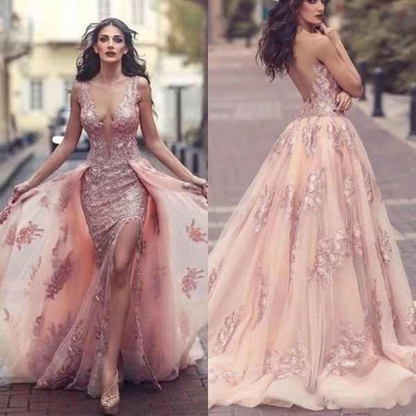 prom dress 2020 v neck backless high split formal party gowns lace applique tulle dedetachable tail dos de festa lady gala dress, Black
prom dress 2020 v neck backless high split formal party gowns lace applique tulle dedetachable tail dos de festa lady gala dress, Black