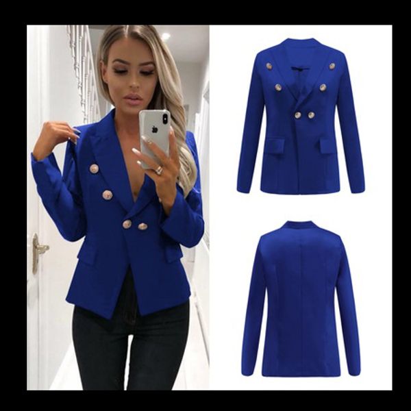 women solid color suit jackets fashion button fly suits jackets designer lady casual jacket streetwear suits size s-2xl, White;black
women solid color suit jackets fashion button fly suits jackets designer lady casual jacket streetwear suits size s-2xl, White;black