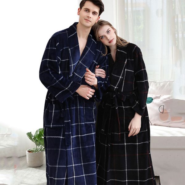2019 new arrivals lovers winter long flannel warm plaid bathrobe women men bath robe dressing gown, Black;brown
2019 new arrivals lovers winter long flannel warm plaid bathrobe women men bath robe dressing gown, Black;brown