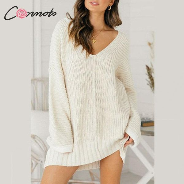 conmoto autumn 2019 winter oversize knitted sweater women solid white ladies pulllover plus size femme long sweater jumper, White;black
conmoto autumn 2019 winter oversize knitted sweater women solid white ladies pulllover plus size femme long sweater jumper, White;black