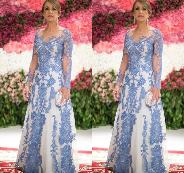 2019 blue mother of the bride dresses jewel neck long sleeves lace appliques evening gowns floor length beads mermaid wedding guest dress, Black;red
2019 blue mother of the bride dresses jewel neck long sleeves lace appliques evening gowns floor length beads mermaid wedding guest dress, Black;red