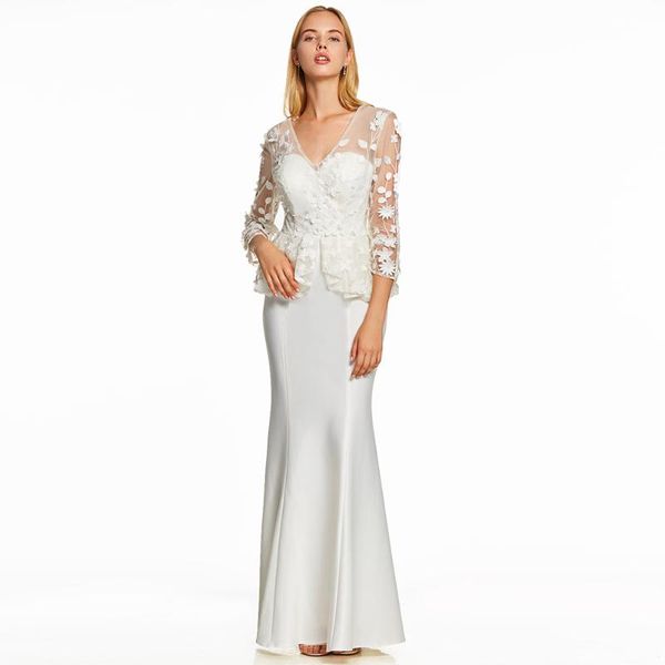 dressv ivory v neck trumpet evening dresses floor length long sleeves appliques mermaid evening dress, White;black
dressv ivory v neck trumpet evening dresses floor length long sleeves appliques mermaid evening dress, White;black