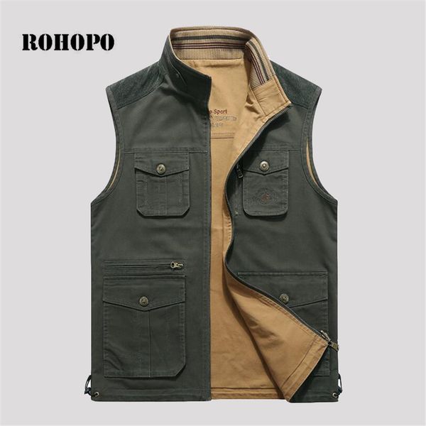 rohopo sided vest men 100% cotton man's tooling vest,multi function pockets loose sleeveless outwear,worker field working vests, Black;white
rohopo sided vest men 100% cotton man's tooling vest,multi function pockets loose sleeveless outwear,worker field working vests, Black;white