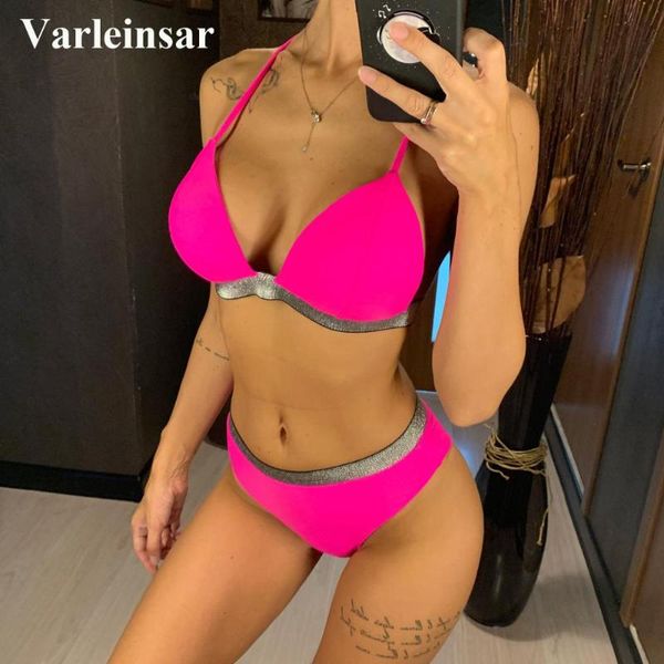 push up bikini high waist swimsuit 2020 women swimwear two-pieces bikini set with shiny band bather halter bathing suit v1572
push up bikini high waist swimsuit 2020 women swimwear two-pieces bikini set with shiny band bather halter bathing suit v1572