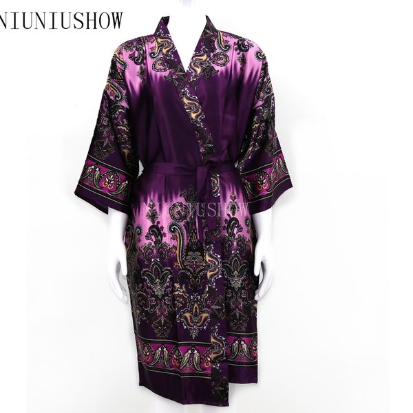 new style ladies' satin robe dress gown women elegant print nightgowns kimono bathrobe flower nightdress, Black;red
new style ladies' satin robe dress gown women elegant print nightgowns kimono bathrobe flower nightdress, Black;red