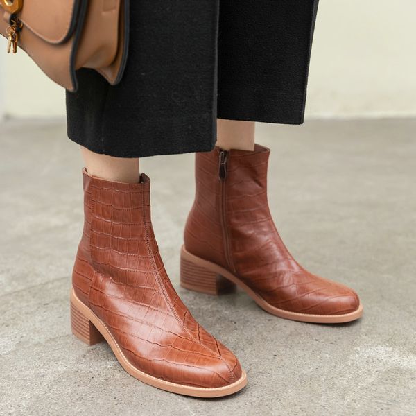 square heeled women autumn winter warm basic shoes side zipper vintage boots ankle boots shoes woman classic design, Black
square heeled women autumn winter warm basic shoes side zipper vintage boots ankle boots shoes woman classic design, Black