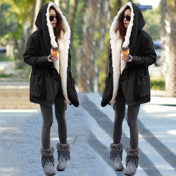 autumn winter jacket solid hooded coat women parka long plus size casual outerwear fur collar jackets chaquetas mujer, Black
autumn winter jacket solid hooded coat women parka long plus size casual outerwear fur collar jackets chaquetas mujer, Black