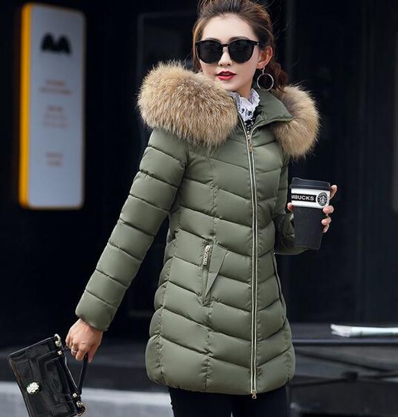 2018 winter korean version of the new cotton women's long section slim cotton coat large fur collar down jacket, Black
2018 winter korean version of the new cotton women's long section slim cotton coat large fur collar down jacket, Black