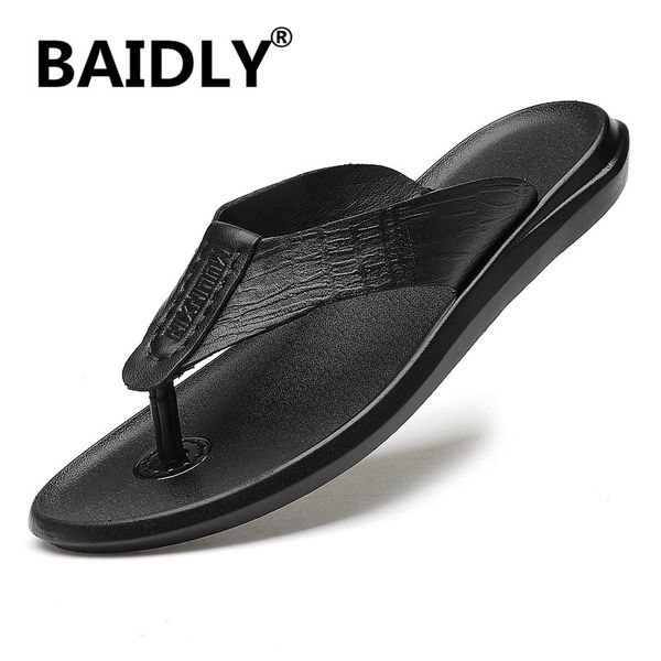 new summer men leather slippers handmade genuine leather flip flops comfortable beach sandals classic casual flats shoes, Black
new summer men leather slippers handmade genuine leather flip flops comfortable beach sandals classic casual flats shoes, Black