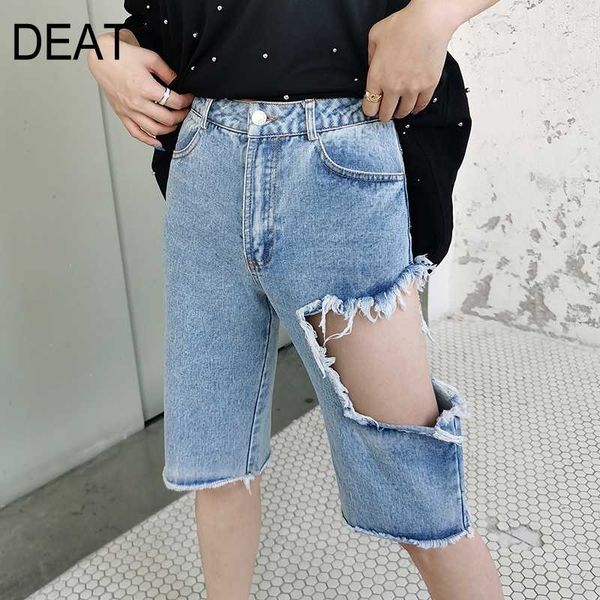 2020 deat summer fashion denim 2020 high waist light blue washted hollow out broken half length jeans wm94105l, Black;white
2020 deat summer fashion denim 2020 high waist light blue washted hollow out broken half length jeans wm94105l, Black;white