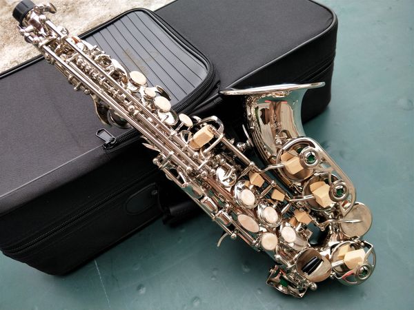 

real sjapanese yanagisawa sc-991 sc-wo10 curved soprano saxophone tube nickel plated professional playing instrument sax curved soprano