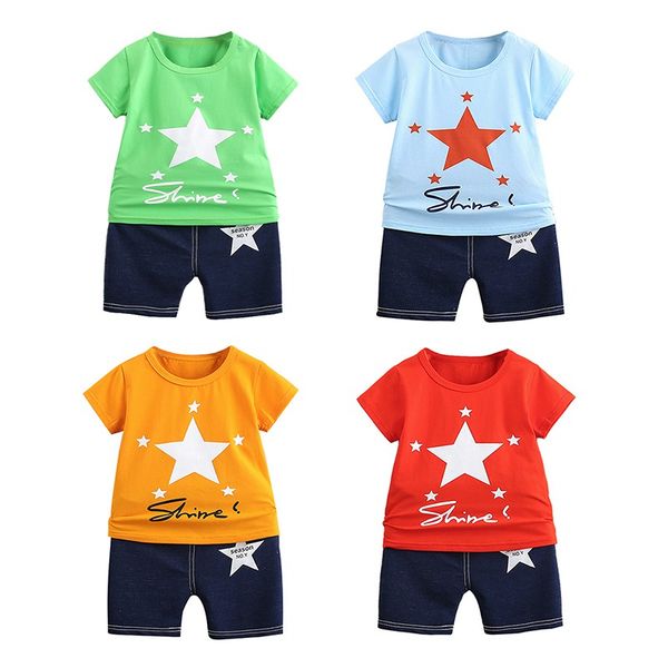 summer children's sets baby boy star print short-sleeved t-shirt + shorts sets 2pcs baby clothes, White
summer children's sets baby boy star print short-sleeved t-shirt + shorts sets 2pcs baby clothes, White
