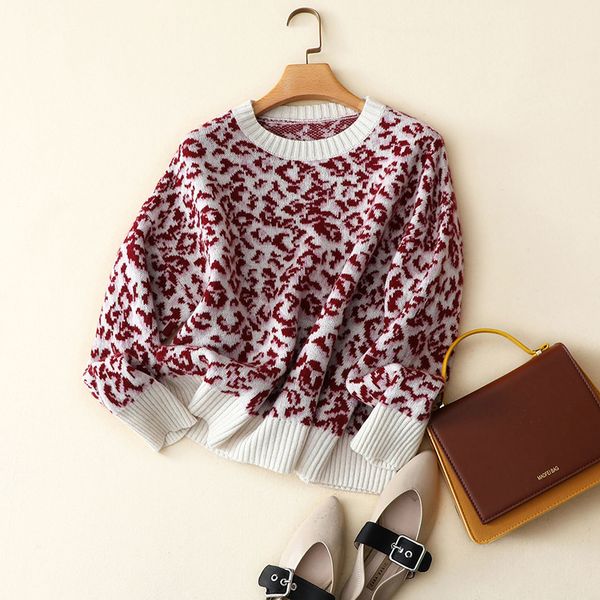 100% cashmere pullovers winter new styles leopard sweaters women knit casual brand loose warm knitwear, White;black
100% cashmere pullovers winter new styles leopard sweaters women knit casual brand loose warm knitwear, White;black