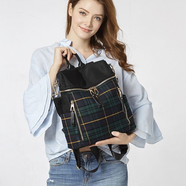 school bags 2021 spring and summer plaid backpack fashion wild student travel bag
school bags 2021 spring and summer plaid backpack fashion wild student travel bag