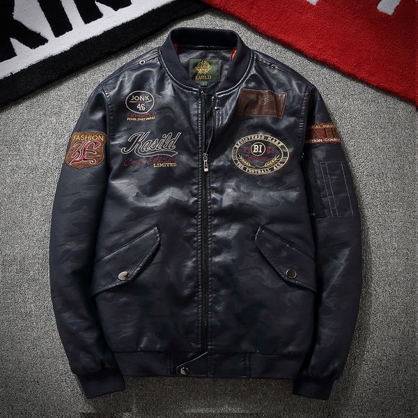 cross border for amazon spring and autumn men's pu leather jacket locomotive pilots leather coat europe and america, Black
cross border for amazon spring and autumn men's pu leather jacket locomotive pilots leather coat europe and america, Black