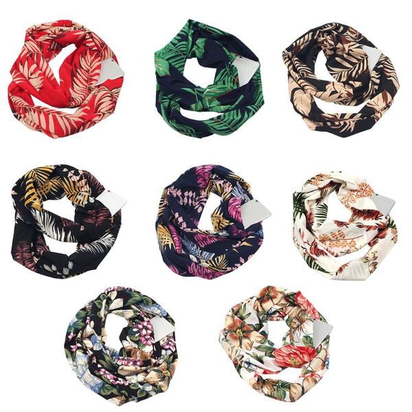 womens blending double layer secret hidden zipper pocket infinity loop scarf boho style floral tropical leaves printed colored, Blue;gray
womens blending double layer secret hidden zipper pocket infinity loop scarf boho style floral tropical leaves printed colored, Blue;gray