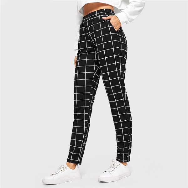 designer sweatpants casual pants black plaid mid waist carrot trousers autumn women casual slim fit vertical women streetwear pants, Black;white
designer sweatpants casual pants black plaid mid waist carrot trousers autumn women casual slim fit vertical women streetwear pants, Black;white