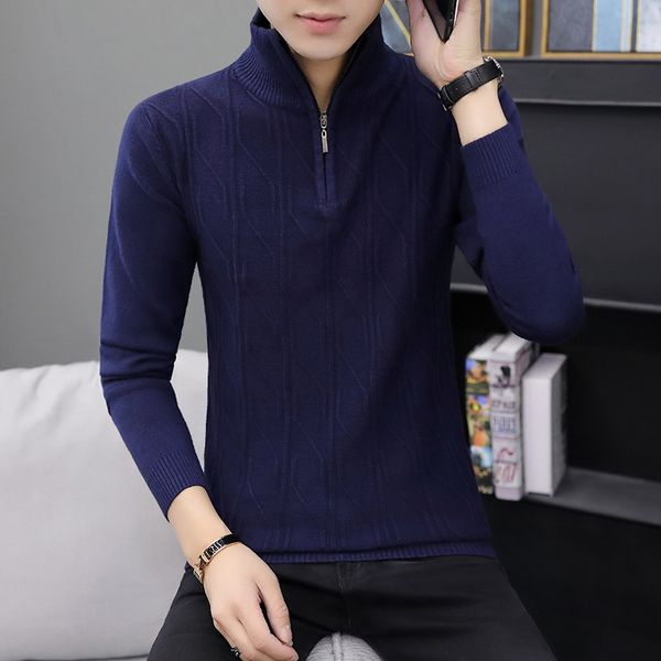 fall 2020 men jacquard collar half zipper knit sweater teenagers cultivate one's morality, White;black
fall 2020 men jacquard collar half zipper knit sweater teenagers cultivate one's morality, White;black