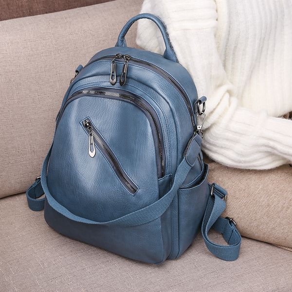 2020 new fashion soft leather women's backpack pure color simple travel shopping bag wild lady backpack
2020 new fashion soft leather women's backpack pure color simple travel shopping bag wild lady backpack