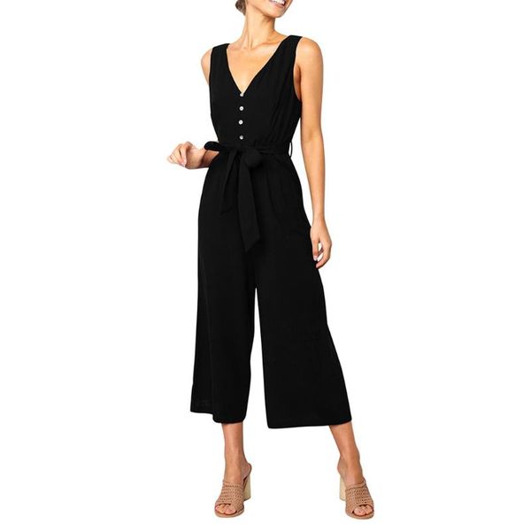 jaycosin clothes women summer solid color button jumpsuit women off shoulder sleeveless high waist wide playsuits jumpsuit, Black;white
jaycosin clothes women summer solid color button jumpsuit women off shoulder sleeveless high waist wide playsuits jumpsuit, Black;white