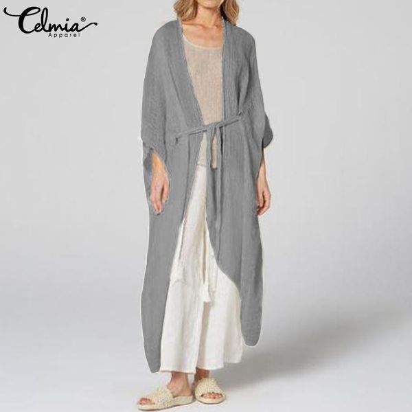 celmia 2020 summer beach cover up shirts fashion kimono cardigan women long blouses casual loose blusas femininas belt s-5xl, White
celmia 2020 summer beach cover up shirts fashion kimono cardigan women long blouses casual loose blusas femininas belt s-5xl, White