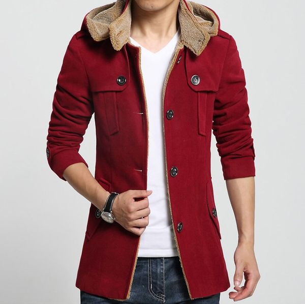 men's plus size woolen coat man winter jacket men hooded detachable male short overcoat abrigo hombre kj244, Black
men's plus size woolen coat man winter jacket men hooded detachable male short overcoat abrigo hombre kj244, Black