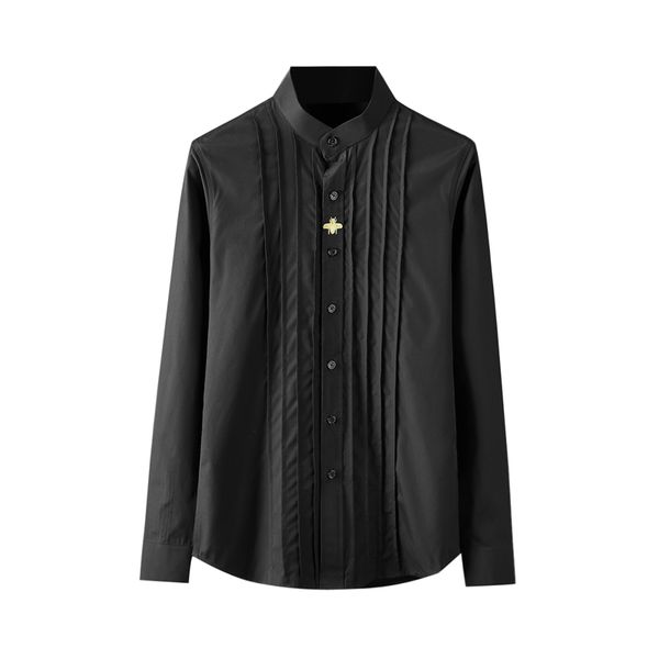 three-dimensional folding technology of large size shirt 2020 new style embroidered stand-up collared shirts, White;black
three-dimensional folding technology of large size shirt 2020 new style embroidered stand-up collared shirts, White;black