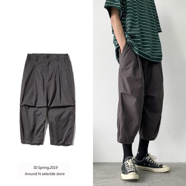 summer new harem pants men fashion solid color casual nine points pants street trend wild hip hop loose joggers sweatpants, Black
summer new harem pants men fashion solid color casual nine points pants street trend wild hip hop loose joggers sweatpants, Black