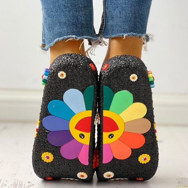 beach slippers 3d smiling sunflower platform sandals women casual flats flip flops women outside summer home bath indoor shoes, Black
beach slippers 3d smiling sunflower platform sandals women casual flats flip flops women outside summer home bath indoor shoes, Black