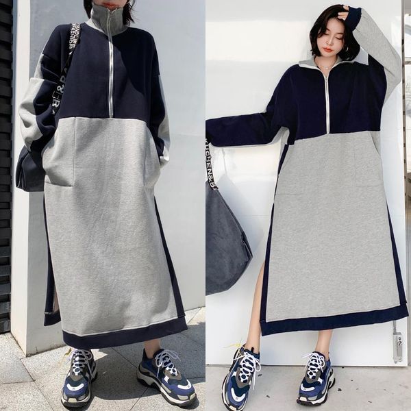 2019 autumn and winter cec high collar hoodie skirt long hoodie with sleeves fashion versatile over-the-knee dress casual long s, Black
2019 autumn and winter cec high collar hoodie skirt long hoodie with sleeves fashion versatile over-the-knee dress casual long s, Black