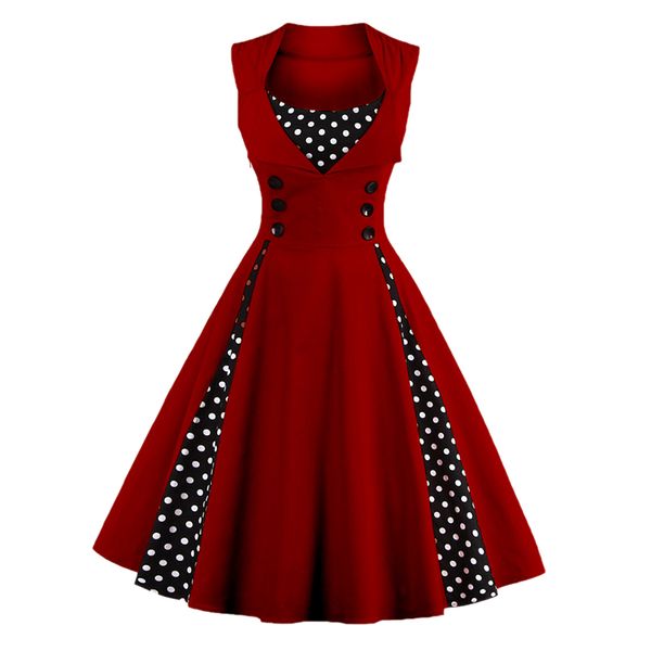 wipalo polka dot vintage dresses women sleeveless square neck a-line party dresses summer pin up femele vestidos red, Black;gray
wipalo polka dot vintage dresses women sleeveless square neck a-line party dresses summer pin up femele vestidos red, Black;gray