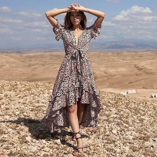 2019 vetement femme summer women vestido summer dress clothes v neck leopard print bandage irregular hem boho long maxi dress, Black;gray
2019 vetement femme summer women vestido summer dress clothes v neck leopard print bandage irregular hem boho long maxi dress, Black;gray