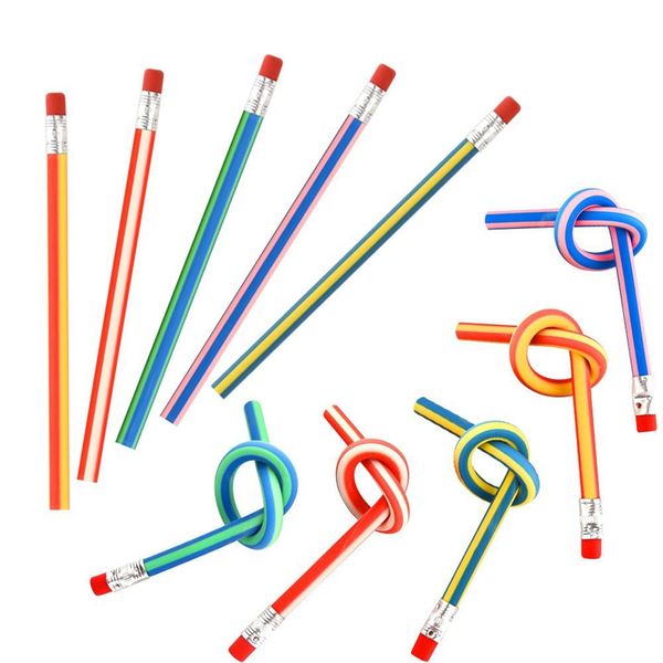 25 Pcs Soft Flexible Bendy Pencils Magic Bend Toys School Stationary Equipment For Kids Party Bag Fillers Party Favor Supplies
