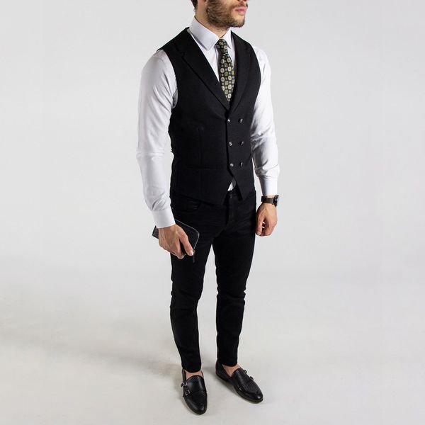 black wedding groom tuxedos summer handsome double breasted vest suits prom party mens formal wear(vest+pants), Black;gray
black wedding groom tuxedos summer handsome double breasted vest suits prom party mens formal wear(vest+pants), Black;gray